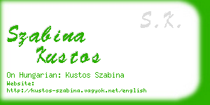 szabina kustos business card